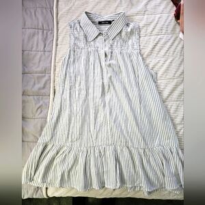 Doe & Rae Striped Sleeveless Dress/top with Ruffle Hem Size M